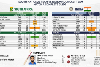 South Africa National Cricket Team vs India National Cricket Team Match Scorecard